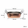 REGENT KARAHI ROASTER RECT. HAMMERED ST STEEL CU PLATED + HANDLES, 340ML, 165/125X85X40MM