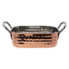 REGENT KARAHI ROASTER RECT. HAMMERED ST STEEL CU PLATED + HANDLES, 340ML, 165/125X85X40MM