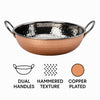 REGENT COOKWARE KARAHI PAN HAMMERED ST STEEL CU PLATED + HANDLES, 1.3L - 225/190MM DIAX55MM