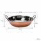 REGENT COOKWARE KARAHI PAN HAMMERED ST STEEL CU PLATED + HANDLES, 1.3LT (225/190MM DIAX55MM)