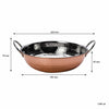 REGENT COOKWARE KARAHI PAN HAMMERED ST STEEL CU PLATED + HANDLES, 1.3LT (225/190MM DIAX55MM)