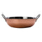 REGENT COOKWARE KARAHI PAN HAMMERED ST STEEL CU PLATED + HANDLES, 1.3LT (225/190MM DIAX55MM)