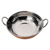 REGENT COOKWARE KARAHI PAN HAMMERED ST STEEL CU PLATED + HANDLES, 1.3LT (225/190MM DIAX55MM)