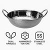 REGENT COOKWARE KARAHI PAN HAMMERED WITH 2 HANDLES ST STEEL, 800ML (170MM DIAX55MM)