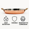 REGENT COOKWARE OVAL PAN ST STEEL COPPER PLATED WITH 2 BRASS HANDLES, 500ML - 225/185X135X32.5MM