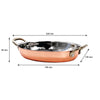 REGENT COOKWARE OVAL PAN ST STEEL COPPER PLATED WITH 2 BRASS HANDLES, 500ML - 225/185X135X32.5MM