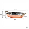 REGENT COOKWARE OVAL PAN ST STEEL COPPER PLATED WITH 2 BRASS HANDLES, 500ML - 225/185X135X32.5MM