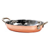 REGENT COOKWARE OVAL PAN ST STEEL COPPER PLATED WITH 2 BRASS HANDLES, 500ML - 225/185X135X32.5MM