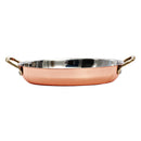 REGENT COOKWARE OVAL PAN ST STEEL COPPER PLATED WITH 2 BRASS HANDLES, 500ML (225/185X135X32.5MM)