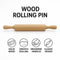 REGENT BAKEWARE WOODEN ROLLING PIN, 400MM