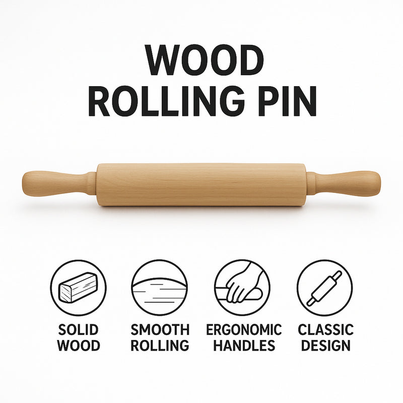 REGENT BAKEWARE WOODEN ROLLING PIN, 400MM