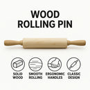 REGENT BAKEWARE WOODEN ROLLING PIN, 460MM
