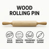 REGENT BAKEWARE WOODEN ROLLING PIN, 460MM