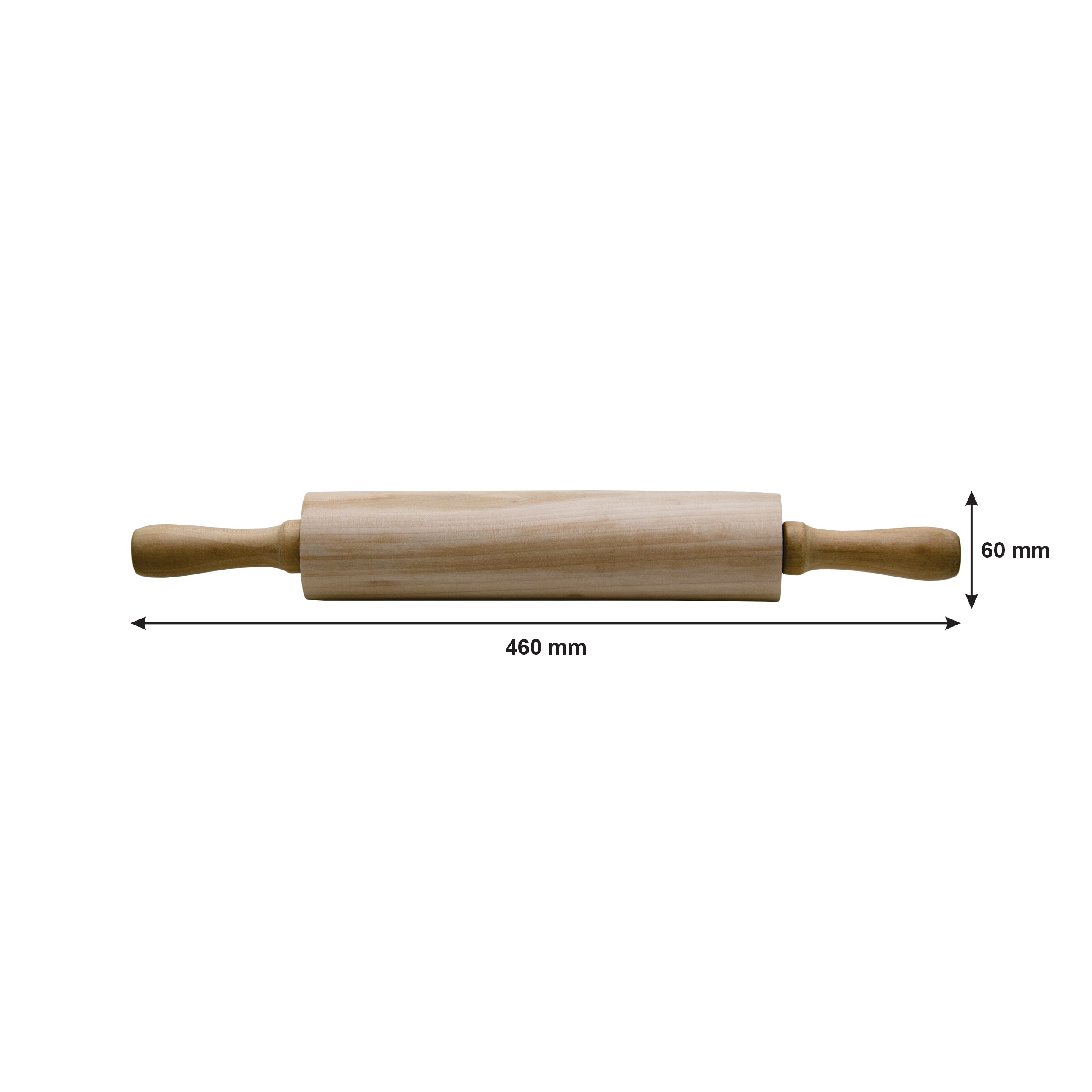 REGENT BAKEWARE WOODEN ROLLING PIN, 60MM DIAX460MM