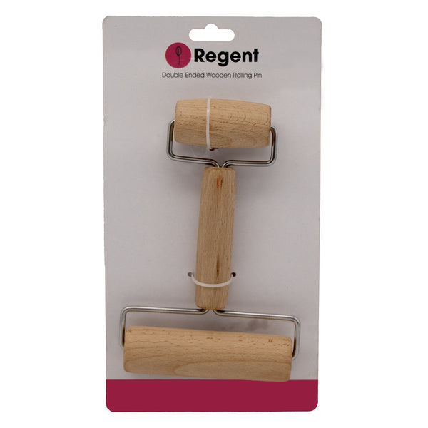 REGENT BAKEWARE DOUBLE ENDED ROLLING PIN WOODEN, (60/105X175MM)