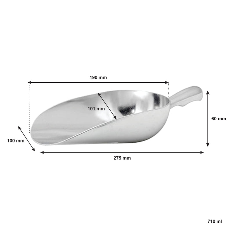 REGENT SCOOP ROUND ALUMINIUM, 710ML (275X100X60MM)