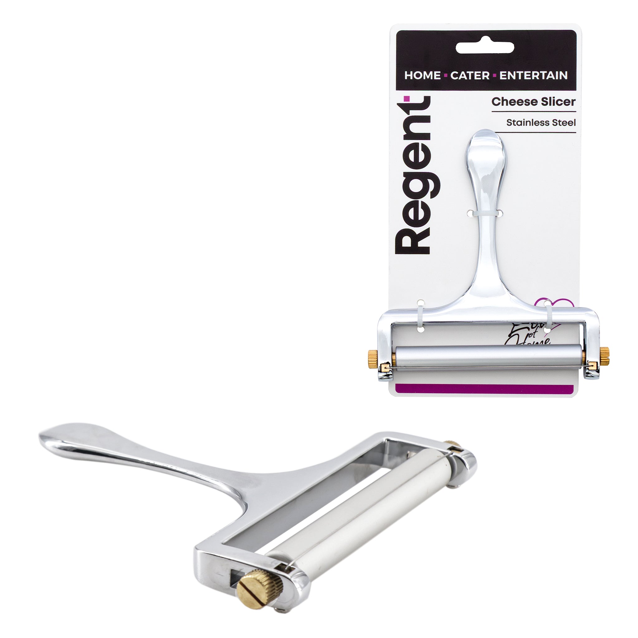 REGENT KITCHEN ADJUSTABLE CHEESE SLICER WITH STAINLESS STEEL WIRE, 125MM