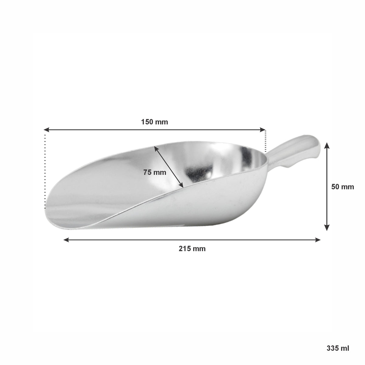 REGENT SCOOP ROUND ALUMINIUM MEDIUM, 215X75MM