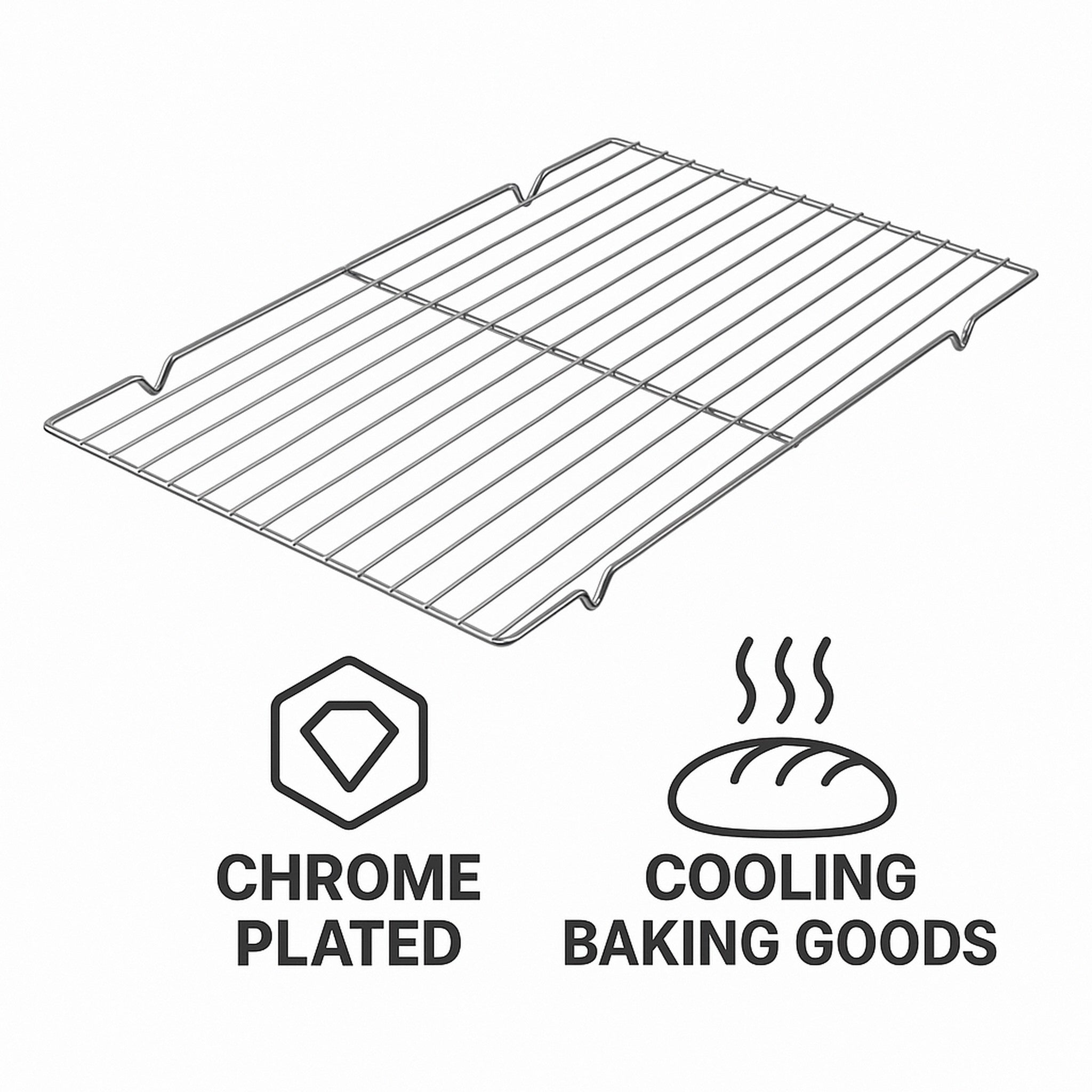 REGENT BAKEWARE COOLING RACK RECTANGULAR CHROME, 460X300MM