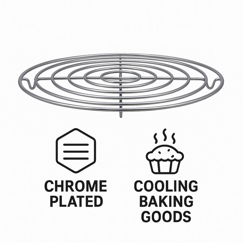REGENT BAKEWARE COOLING RACK ROUND CHROME, 240MM DIA