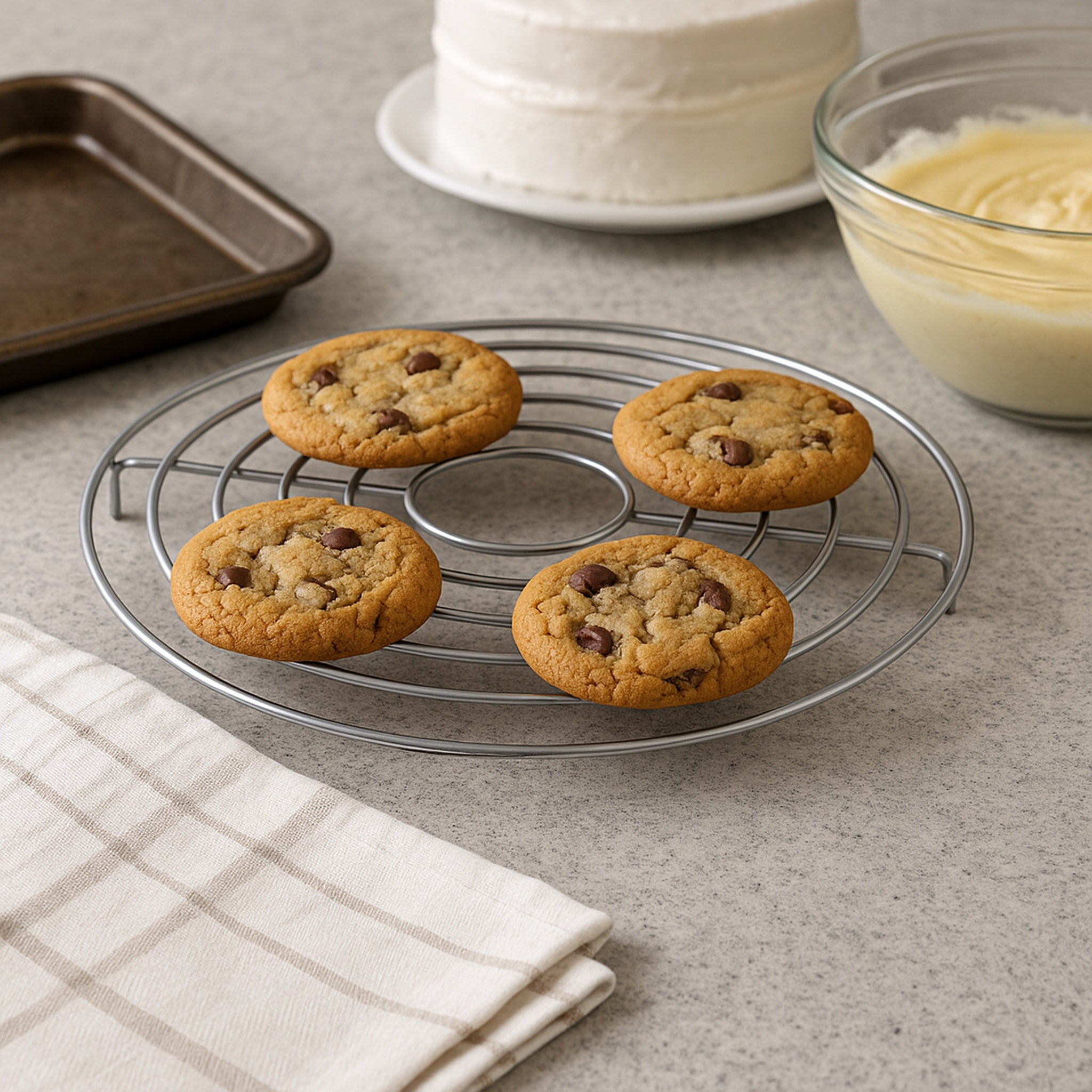 REGENT BAKEWARE COOLING RACK ROUND CHROME, 240MM DIA