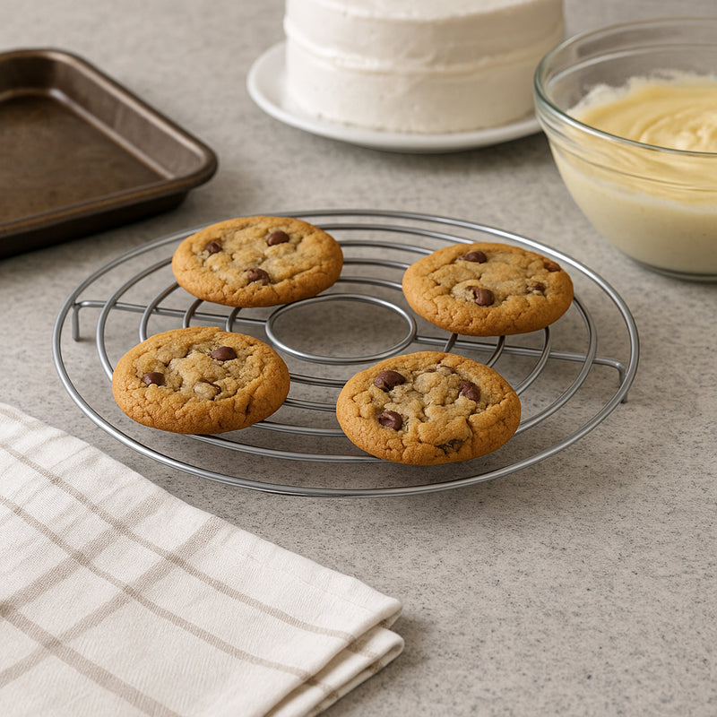 REGENT BAKEWARE COOLING RACK ROUND CHROME, 240MM DIA