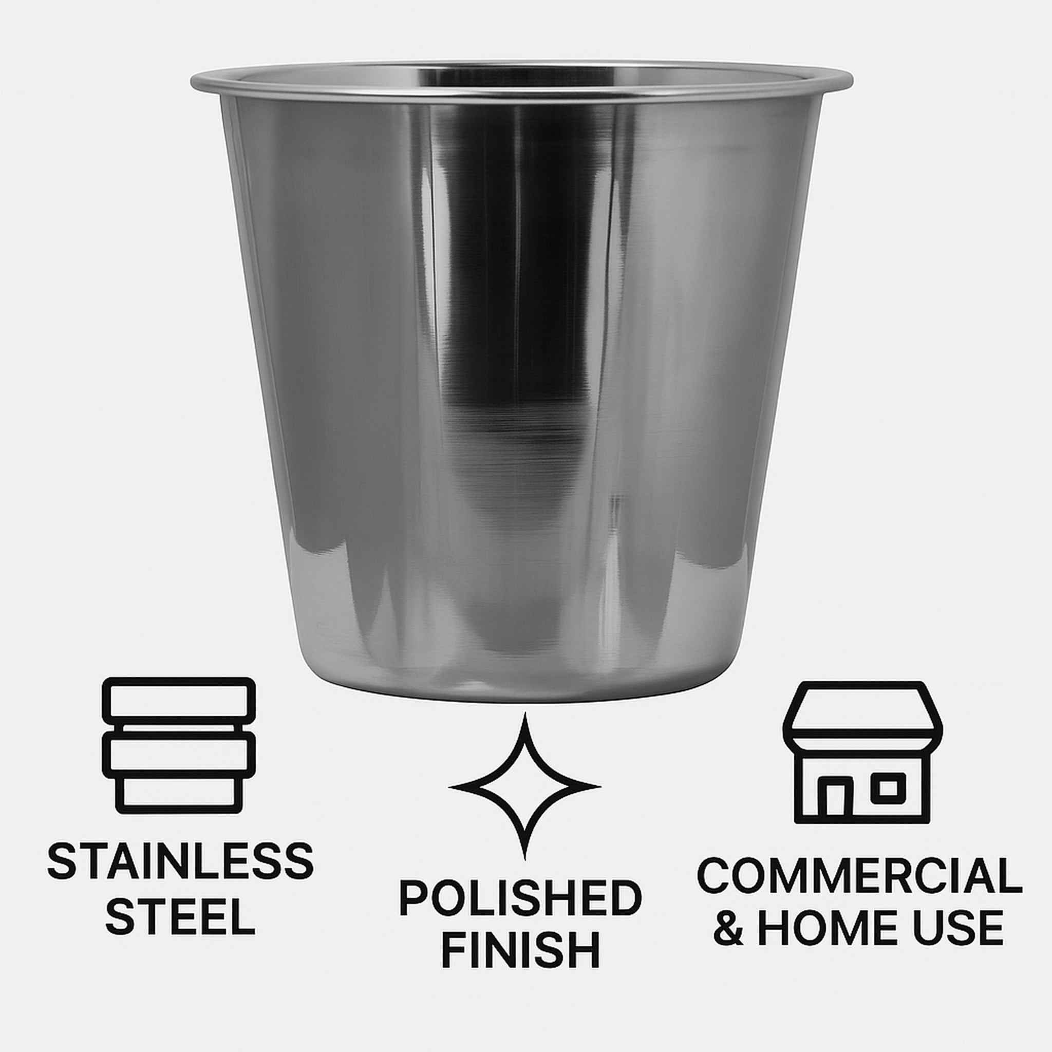 BAR BUTLER ICE BUCKET WITHOUT HANDLES STAINLESS STEEL, 4L