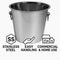 BAR BUTLER ICE BUCKET WITH RING HANDLES STAINLESS STEEL, 4LT