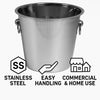 BAR BUTLER ICE BUCKET WITH RING HANDLES STAINLESS STEEL, 4LT