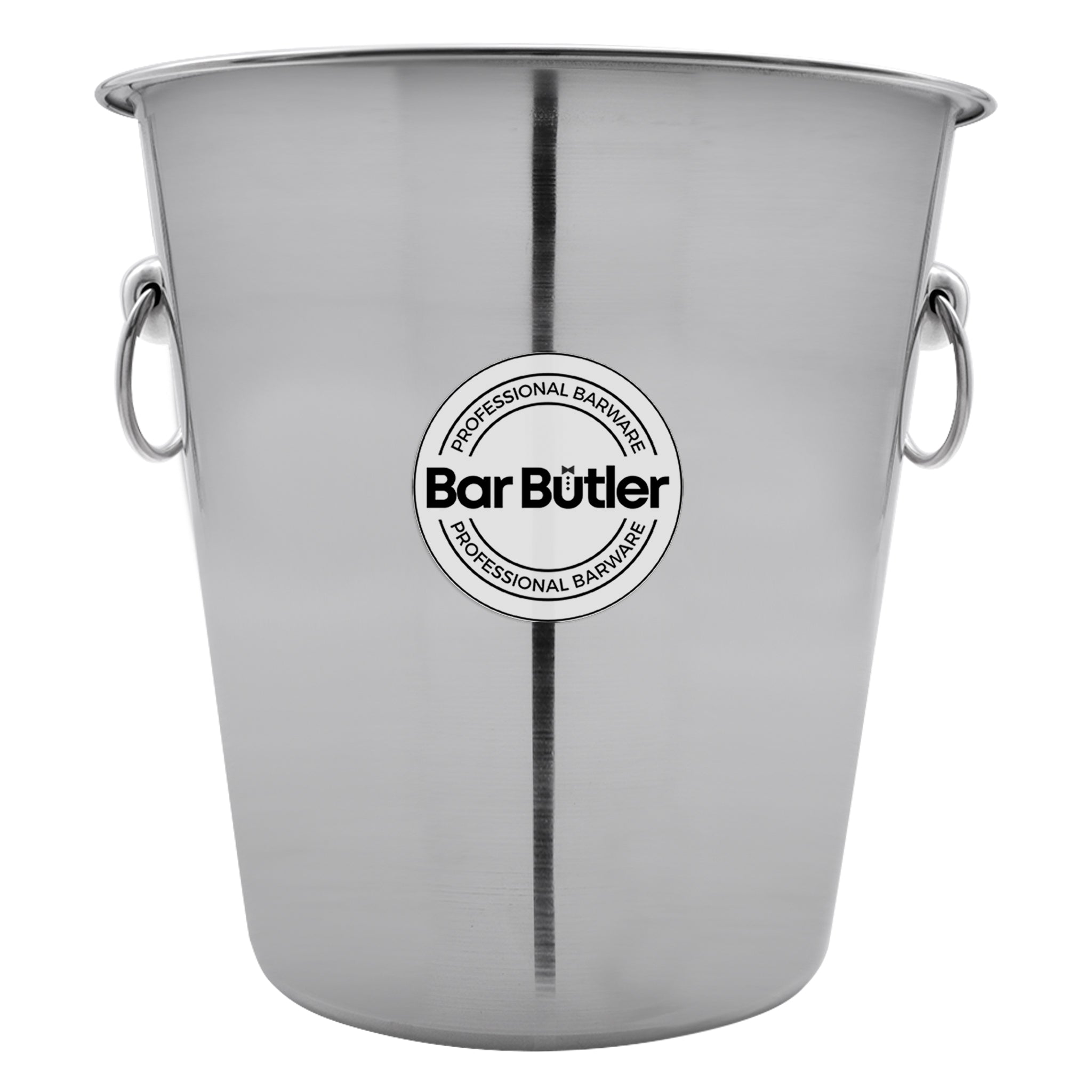 BAR BUTLER ICE BUCKET WITH RING HANDLES STAINLESS STEEL, 4L