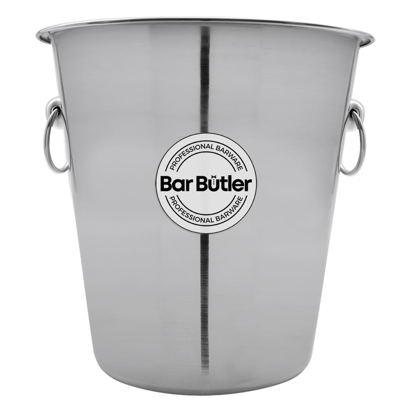 BAR BUTLER ICE BUCKET WITH RING HANDLES STAINLESS STEEL, 4LT