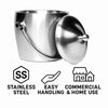 BAR BUTLER DOUBLE WALLED ICE BUCKET WITH HANDLE & LID BRUSHED ST STEEL, 1.2L