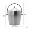 BAR BUTLER DOUBLE WALLED ICE BUCKET WITH HANDLE & LID BRUSHED ST STEEL, 1.2LT (145MM DIAX195MM)