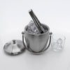 BAR BUTLER DOUBLE WALLED ICE BUCKET WITH HANDLE & LID BRUSHED ST STEEL, 1.2LT (145MM DIAX195MM)