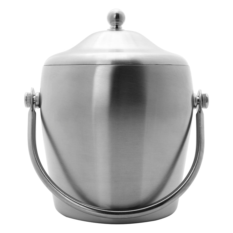 BAR BUTLER DOUBLE WALLED ICE BUCKET WITH HANDLE & LID BRUSHED ST STEEL, 1.2LT (145MM DIAX195MM)