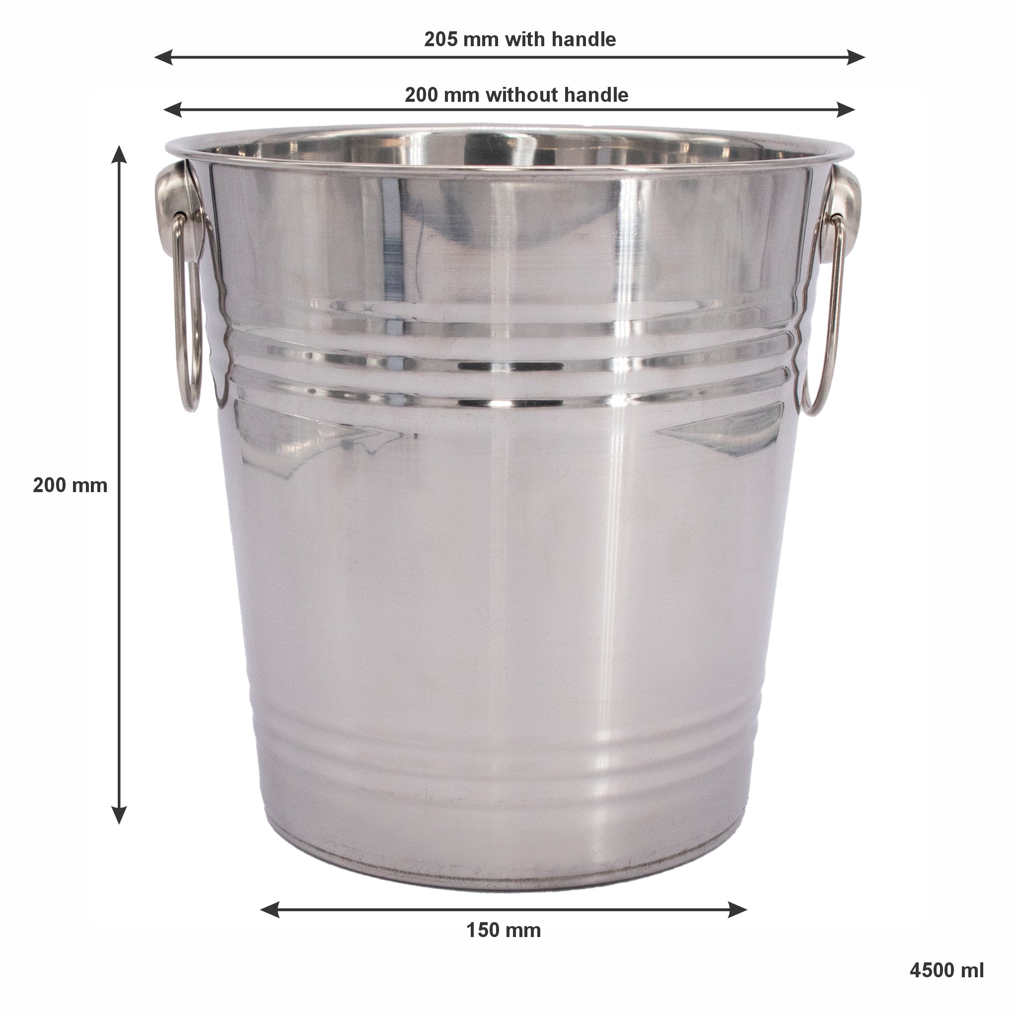 BAR BUTLER ICE BUCKET WITH RING HANDLES STAINLESS STEEL, 4.5L