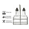 REGENT SQUARE OIL & VINEGAR BOTTLES ON WIRE STAND 3PCS SET, 200ML