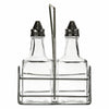 REGENT SQUARE OIL & VINEGAR BOTTLES ON WIRE STAND 3PCS SET, 200ML