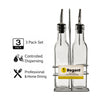 REGENT TALL SQUARE OIL & VINEGAR BOTTLES WITH POURERS ON WIRE STAND 3PK SET, 250ML