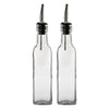 REGENT TALL SQUARE OIL & VINEGAR BOTTLES WITH POURERS ON WIRE STAND 3PCS SET, 250ML