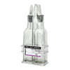 REGENT TALL SQUARE OIL & VINEGAR BOTTLES WITH POURERS ON WIRE STAND 3PCS SET, 250ML