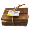 REGENT ACACIA WOOD COASTERS SQUARE 4 PIECE SET, (100X100X8MM)