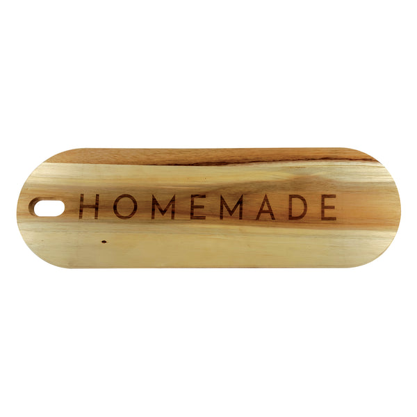 REGENT ACACIA WOOD SERVING BOARD OVAL ENGRAVED HOMEMADE, (540X180X15MM)