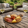 REGENT ACACIA WOOD ROUND SERVING BOARD WITH RING HANDLE, 440X320MM DIA