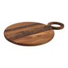 REGENT ACACIA WOOD ROUND SERVING BOARD WITH RING HANDLE, 440X320MM DIA