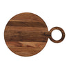 REGENT ACACIA WOOD ROUND SERVING BOARD WITH RING HANDLE, 440X320MM DIA