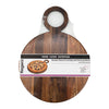 REGENT ACACIA WOOD ROUND SERVING BOARD WITH RING HANDLE, 440X320MM DIA