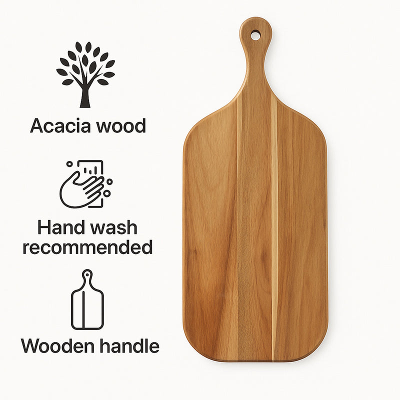 REGENT ACACIA WOOD PADDLE SERVING BOARD, 470X200MM