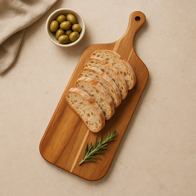 REGENT ACACIA WOOD PADDLE SERVING BOARD, 470X200MM