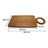 REGENT ACACIA WOOD RECTANGULAR SERVING BOARD WITH RING HANDLE, 440X200MM